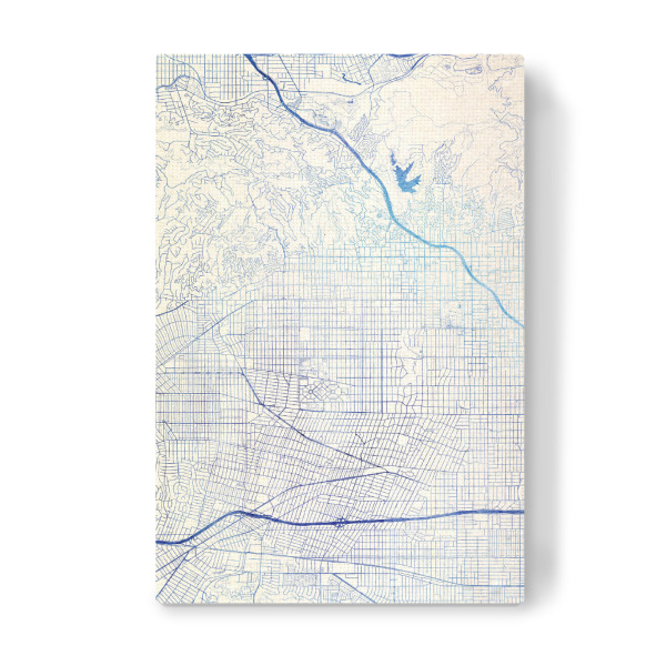 Leinwandbild "Los-Angeles USA Blue Infusion Map II" artboxONE - Städte,Reise,Kartografie - Städte,Stadtkarte,Wasserfarbe,Rosequartz