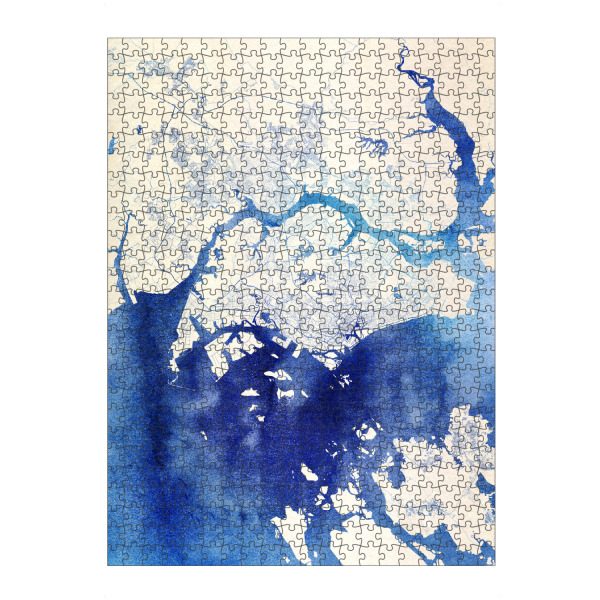 Puzzle Ravensburger "Singapur Blue Infusion Map I" artboxONE - Städte,Reise,Kartografie - Städte,Stadtkarte,Wasserfarbe,Rosequartz - Bild städte
