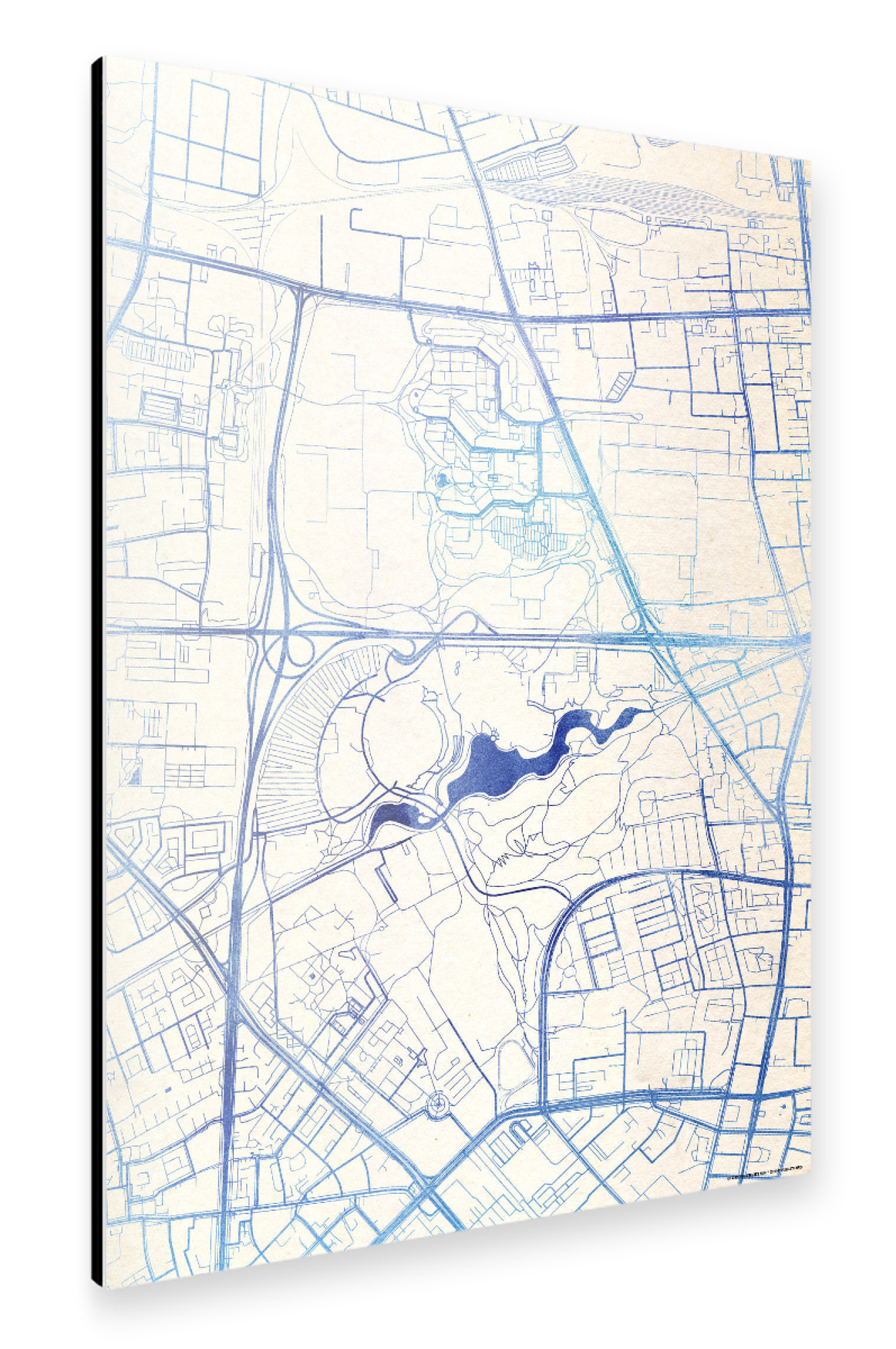 Alu-Dibond "München Deutschland Blue Infusion Map I" 75x50 cm artboxONE