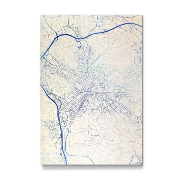 Galerie-Print "Winterthur Schweiz Blue Infusion Map I" 30x20 cm artboxONE