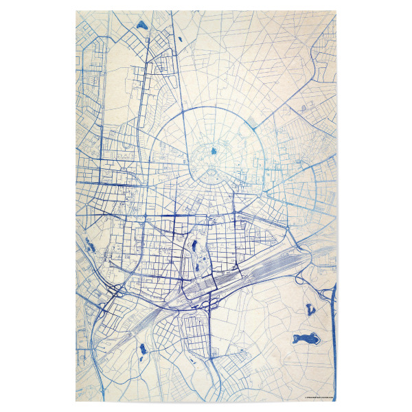 Poster 30x20 cm "Karlsruhe Deutschland Blue Infusion Map I" artboxONE - Städte,Reise,Kartografie - Städte,Stadtkarte,Wasserfarbe,Rosequartz