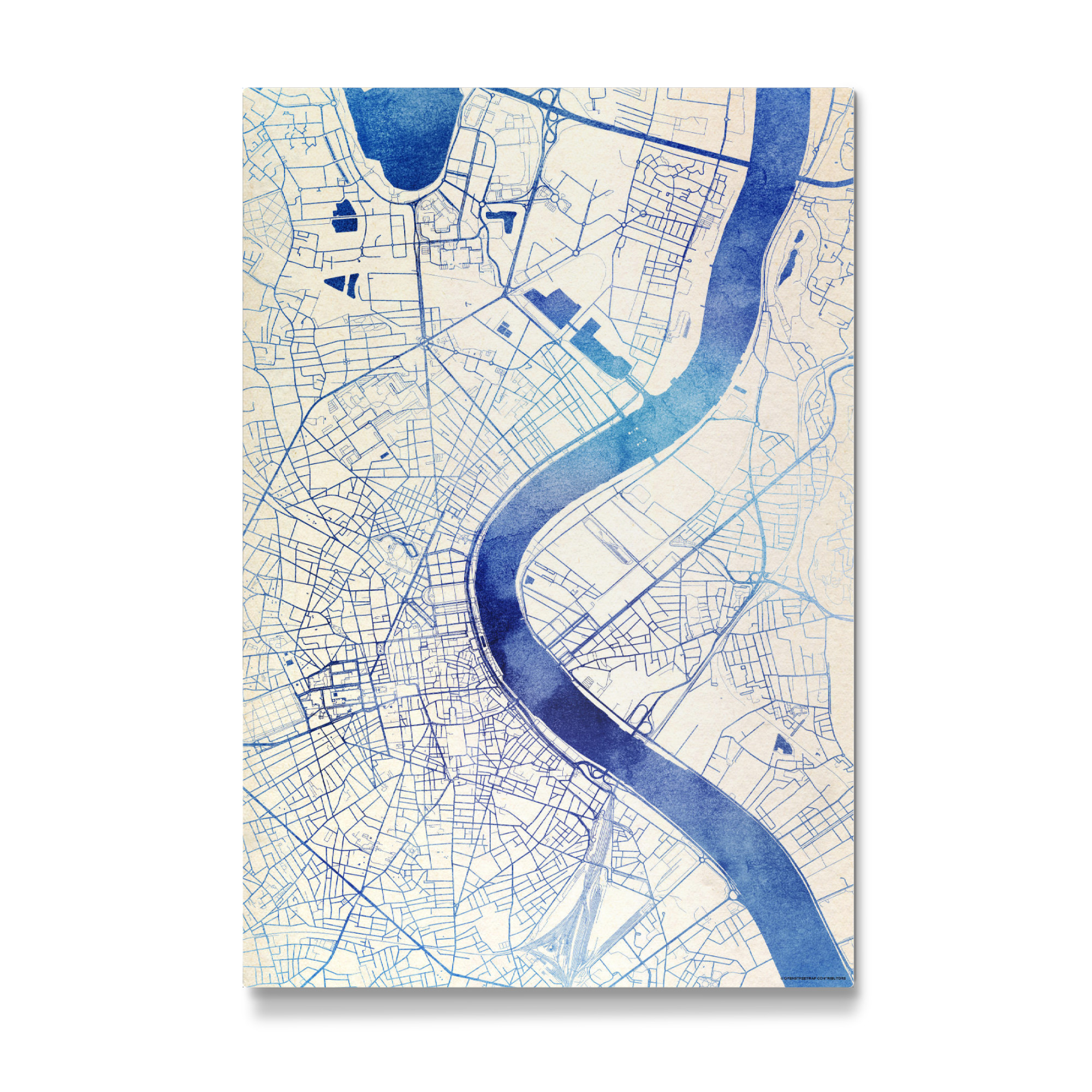 Galerie-Print "Bordeaux Frankreich Blue Infusion Map I" 75x50 cm artboxONE