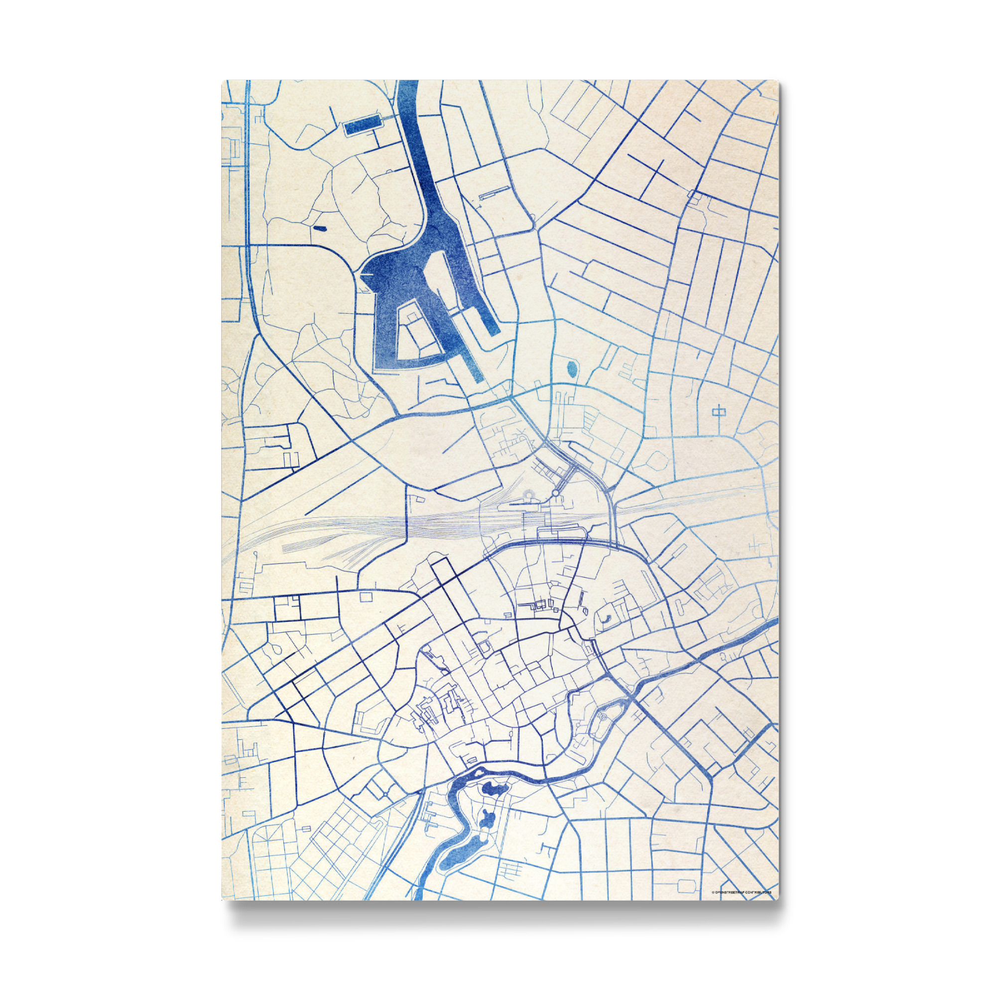 Galerie-Print "Odense Dänemark Blue Infusion Map II" 75x50 cm artboxONE