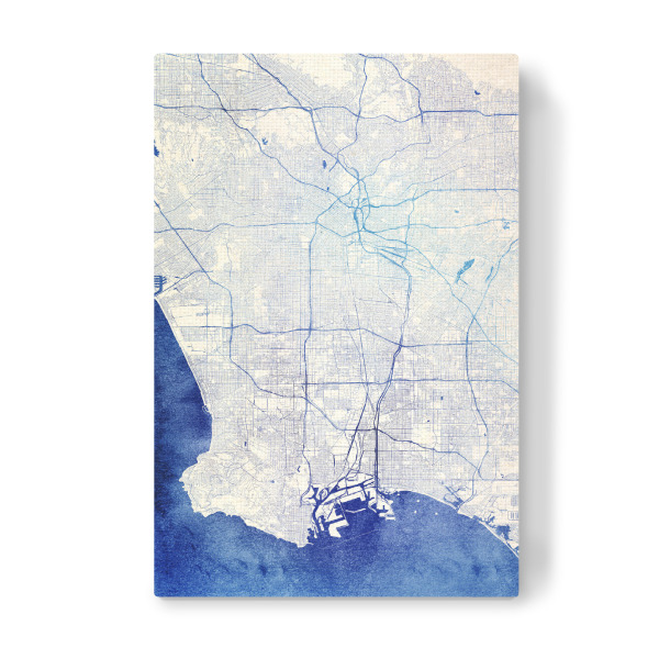 Leinwandbild "Los-Angeles USA Blue Infusion Map I" artboxONE - Städte,Reise,Kartografie - Städte,Stadtkarte,Wasserfarbe,Rosequartz