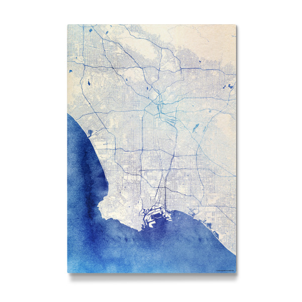 Galerie-Print "Los-Angeles USA Blue Infusion Map I" 30x20 cm artboxONE