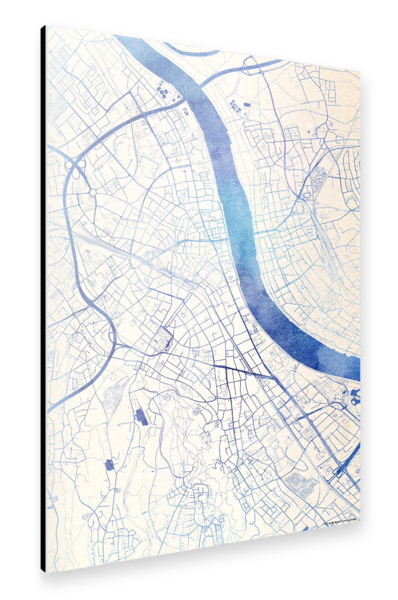 Alu-Dibond "Bonn Deutschland Blue Infusion Map I" 75x50 cm artboxONE