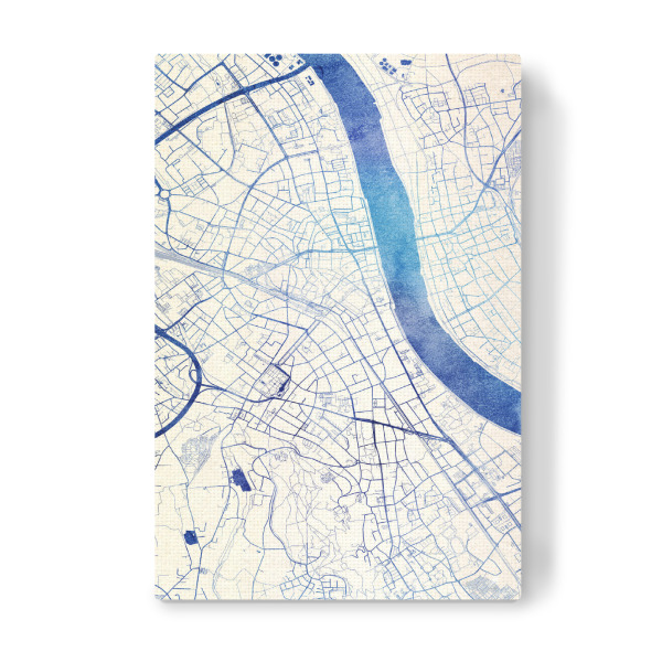 Leinwandbild "Bonn Deutschland Blue Infusion Map I" artboxONE - Städte,Reise,Kartografie - Städte,Stadtkarte,Wasserfarbe,Rosequartz