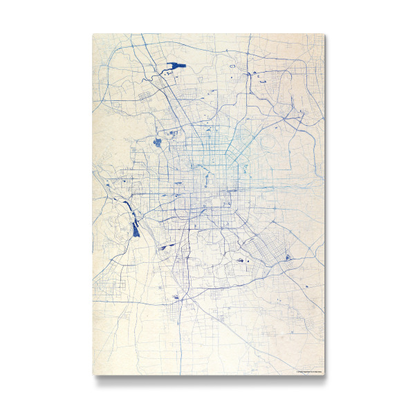 Galerie-Print "Peking China Blue Infusion Map I" 30x20 cm artboxONE
