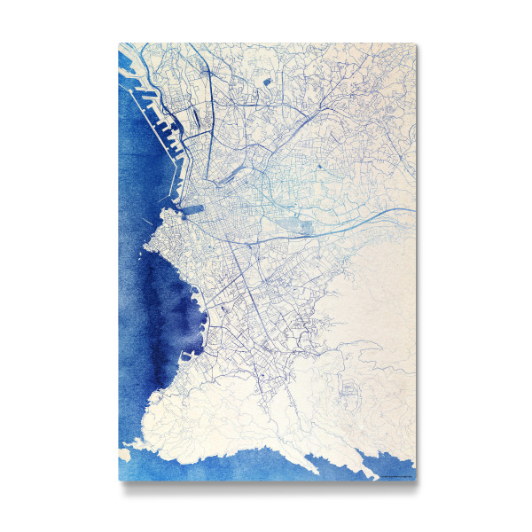 Galerie-Print "Marseille Frankreich Blue Infusion Map I" 30x20 cm artboxONE