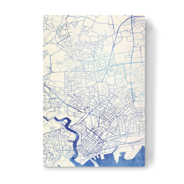 Leinwandbild "Brest Frankreich Blue Infusion Map II" artboxONE - Städte,Reise,Kartografie - Städte,Stadtkarte,Wasserfarbe,Rosequartz