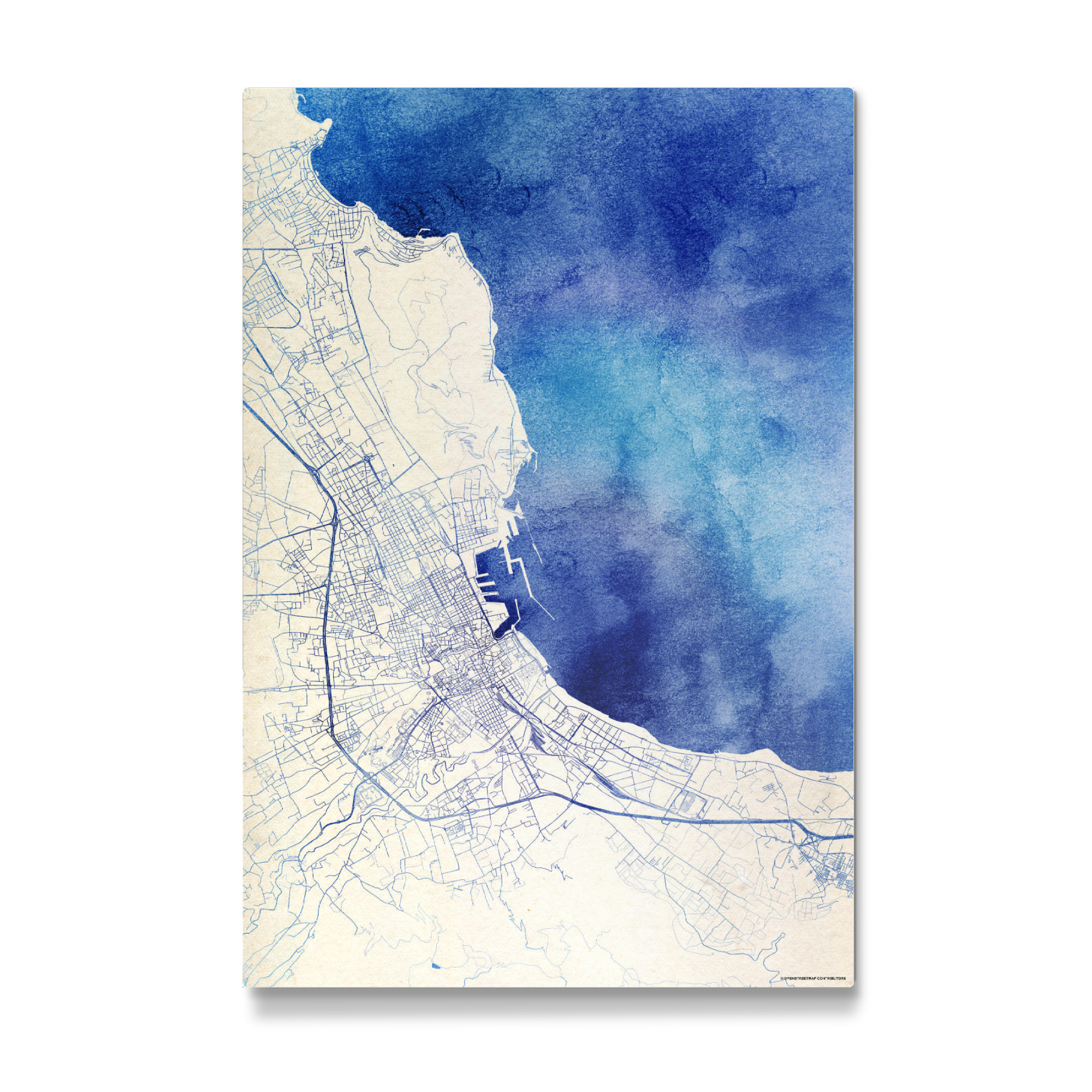 Galerie-Print "Palermo Italien Blue Infusion Map I" 75x50 cm artboxONE