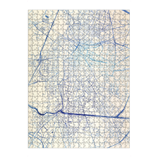 artboxONE Puzzle "Padua Italien Blue Infusion Map II" artboxONE - Städte,Reise,Kartografie - Städte,Stadtkarte,Wasserfarbe,Rosequartz