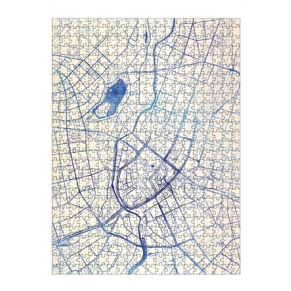 Puzzle Ravensburger "Chemnitz Deutschland Blue Infusion Map II" artboxONE - Städte,Reise,Kartografie - Städte,Stadtkarte,Wasserfarbe,Rosequartz
