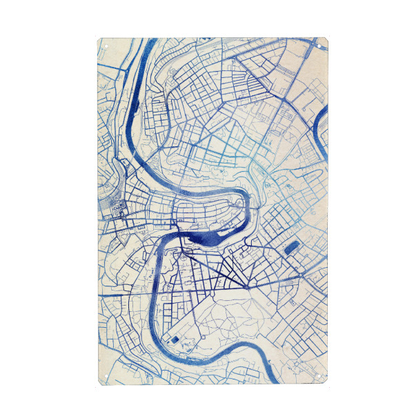 Holzbild "Bern Schweiz Blue Infusion Map I" artboxONE - Städte,Reise,Kartografie - Städte,Stadtkarte,Wasserfarbe,Rosequartz