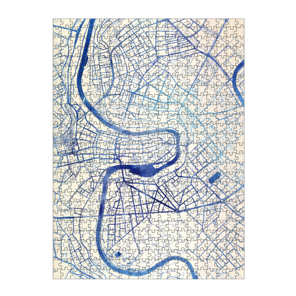 Puzzle Ravensburger "Bern Schweiz Blue Infusion Map I" artboxONE - Städte,Reise,Kartografie - Städte,Stadtkarte,Wasserfarbe,Rosequartz - Bild städte