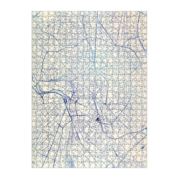 artboxONE Puzzle "Dijon Frankreich Blue Infusion Map II" artboxONE - Städte,Reise,Kartografie - Städte,Stadtkarte,Wasserfarbe,Rosequartz