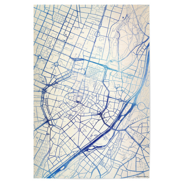 Poster "München Deutschland Blue Infusion Map III" artboxONE - Städte,Reise,Kartografie - Städte,Stadtkarte,Wasserfarbe,Rosequartz