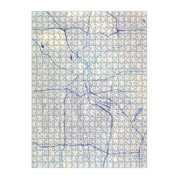 Puzzle Ravensburger "Los-Angeles USA Blue Infusion Map III" artboxONE - Städte,Reise,Kartografie - Städte,Stadtkarte,Wasserfarbe,Rosequartz