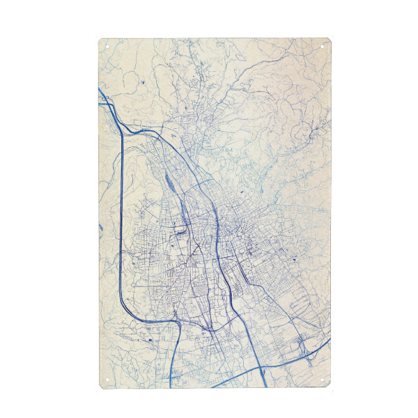 Holzbild "Graz Österreich Blue Infusion Map I" artboxONE - Städte,Reise,Kartografie - Städte,Stadtkarte,Wasserfarbe,Rosequartz