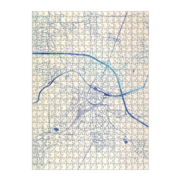 Puzzle Ravensburger "Limburg-an-der-Lahn Deutschland Blue Infusion Map II" artboxONE - Städte,Reise,Kartografie