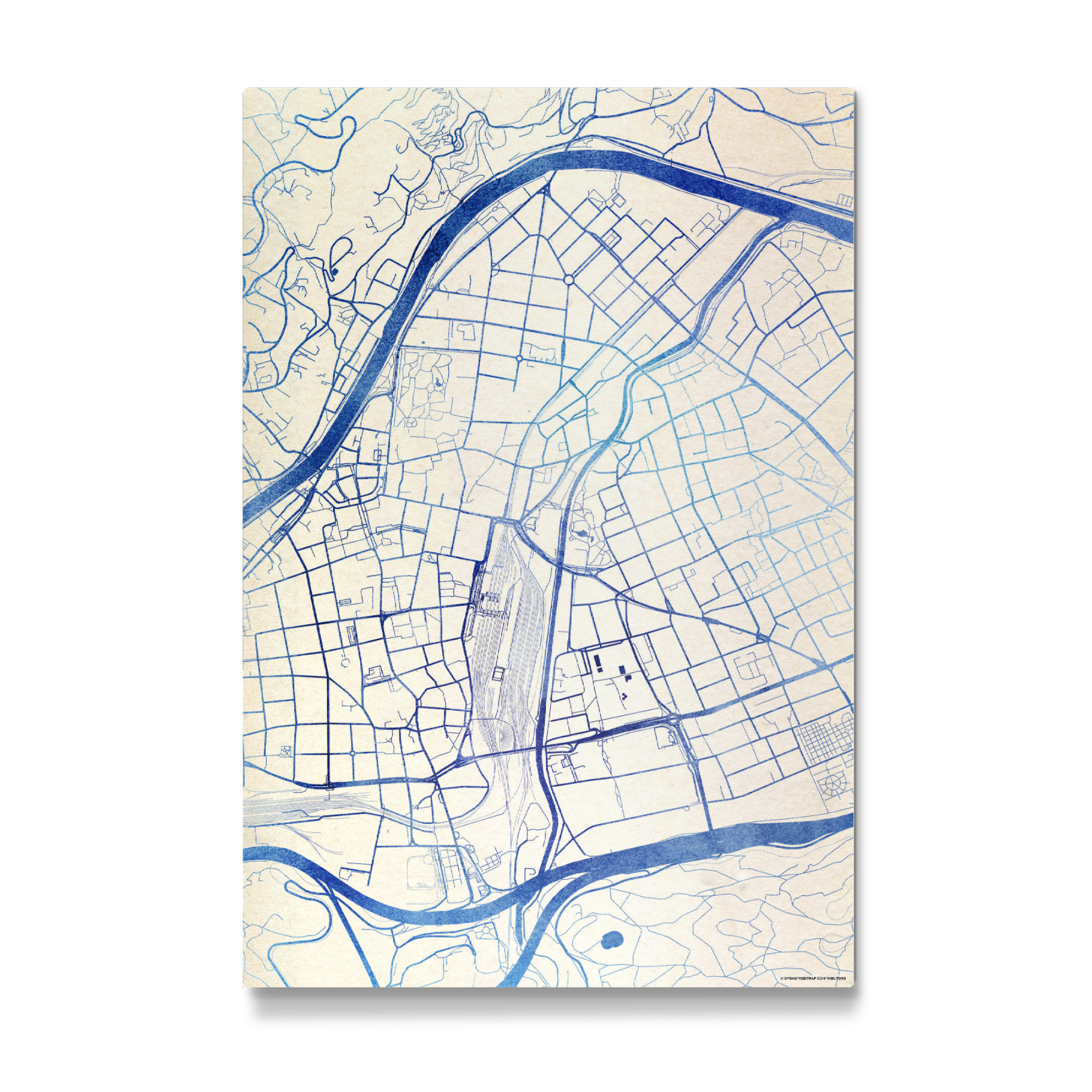 Galerie-Print "Innsbruck Österreich Blue Infusion Map III" 30x20 cm artboxONE