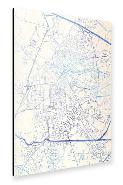Alu-Dibond "Padua Italien Blue Infusion Map I" 30x20 cm artboxONE
