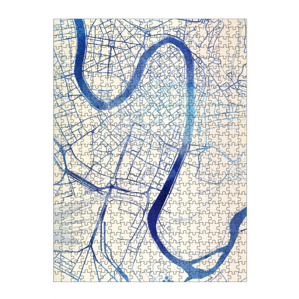 artboxONE Puzzle "Verona Italien Blue Infusion Map I" artboxONE - Städte,Reise,Kartografie - Städte,Stadtkarte,Wasserfarbe,Rosequartz