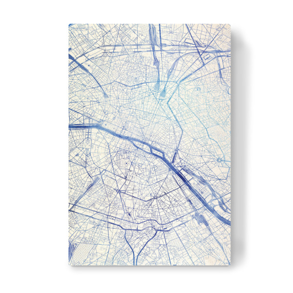 Leinwandbild "Paris Frankreich Blue Infusion Map I" artboxONE - Städte,Reise,Kartografie - Städte,Stadtkarte,Wasserfarbe,Rosequartz
