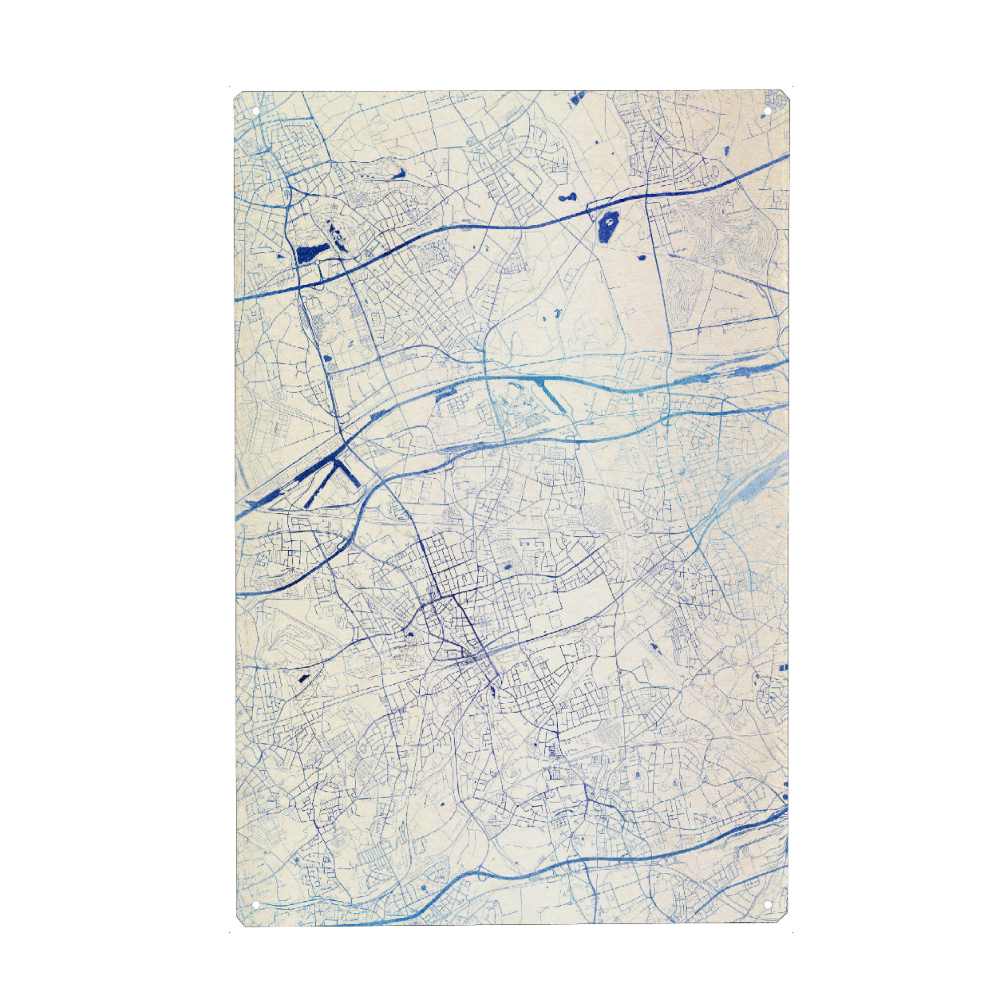 Holzbild "Gelsenkirchen Deutschland Blue Infusion Map I" artboxONE - Städte,Reise,Kartografie - Städte,Stadtkarte,Wasserfarbe,Rosequartz