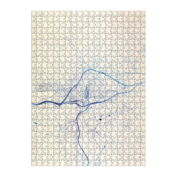 artboxONE Puzzle "Innsbruck Österreich Blue Infusion Map II" artboxONE - Städte,Reise,Kartografie - Städte,Stadtkarte,Wasserfarbe,Rosequartz