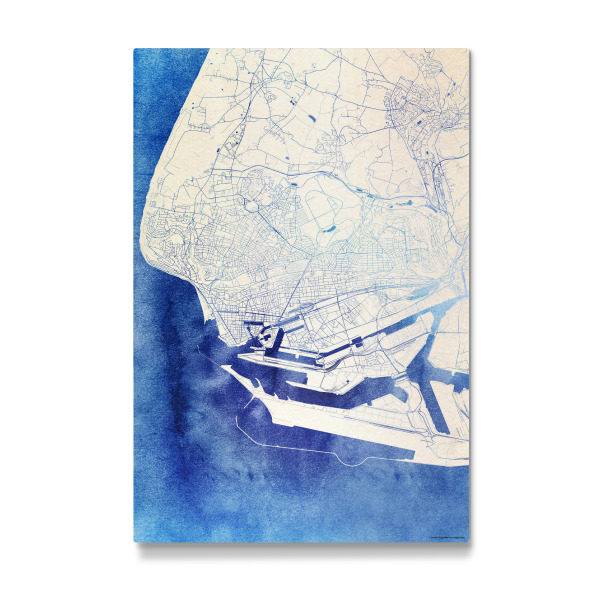 Galerie-Print "Le-Havre Frankreich Blue Infusion Map I" 30x20 cm artboxONE