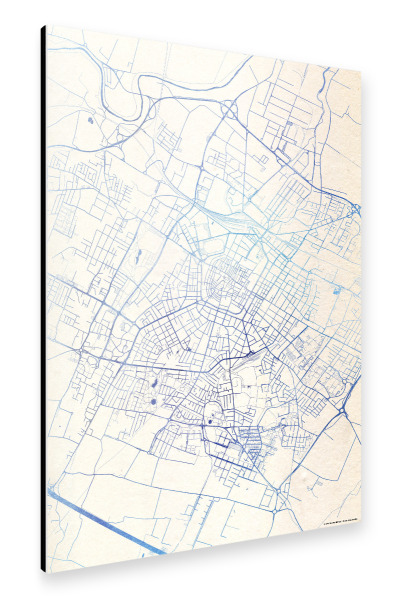 Alu-Dibond "Modena Italien Blue Infusion Map I" 30x20 cm artboxONE