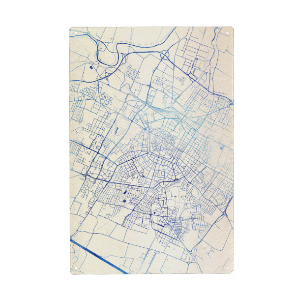 Holzbild "Modena Italien Blue Infusion Map I" artboxONE - Städte,Reise,Kartografie - Städte,Stadtkarte,Wasserfarbe,Rosequartz
