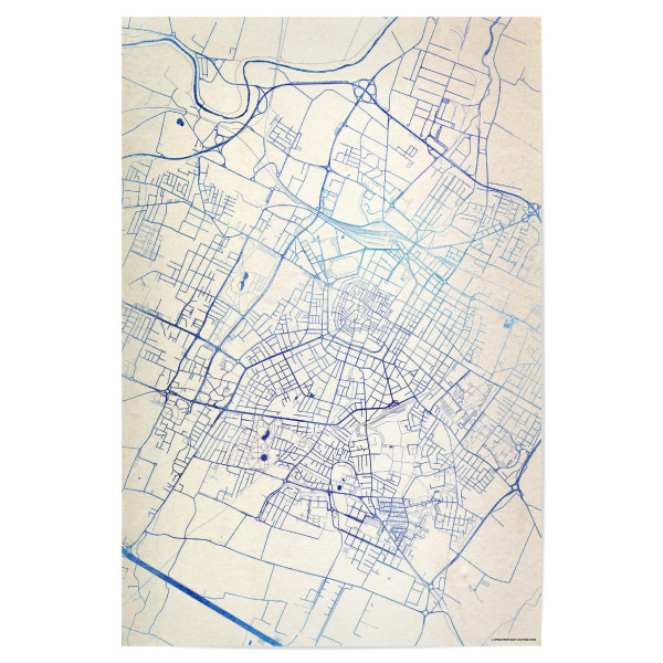 Poster 30x20 cm "Modena Italien Blue Infusion Map I" artboxONE - Städte,Reise,Kartografie - Städte,Stadtkarte,Wasserfarbe,Rosequartz