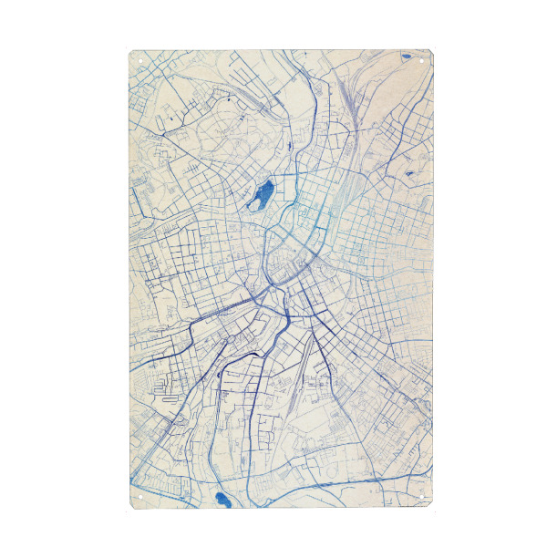 Holzbild "Chemnitz Deutschland Blue Infusion Map I" artboxONE - Städte,Reise,Kartografie - Städte,Stadtkarte,Wasserfarbe,Rosequartz