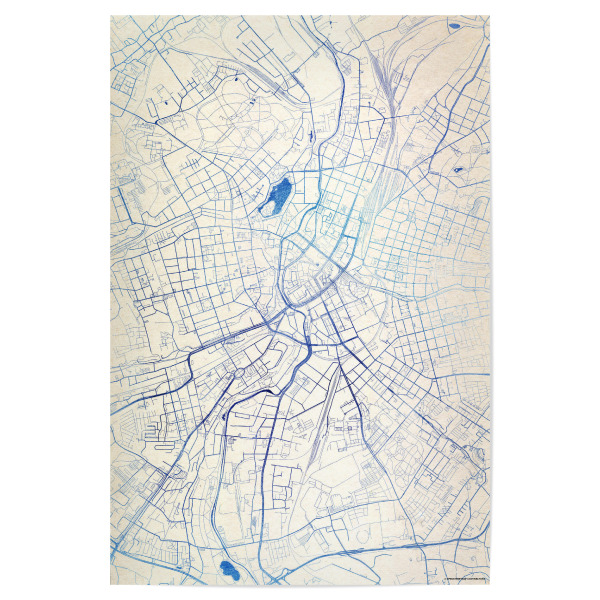 Poster 30x20 cm "Chemnitz Deutschland Blue Infusion Map I" artboxONE - Städte,Reise,Kartografie - Städte,Stadtkarte,Wasserfarbe,Rosequartz