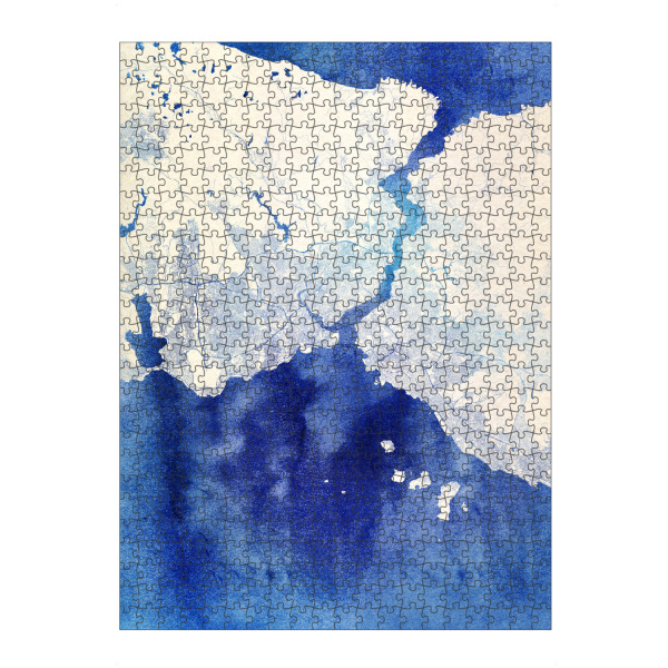 artboxONE Puzzle "Istanbul Türkei Blue Infusion Map I" artboxONE - Städte,Reise,Kartografie - Städte,Stadtkarte,Wasserfarbe,Rosequartz