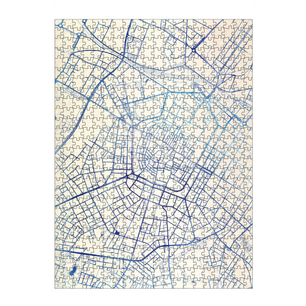 artboxONE Puzzle "Modena Italien Blue Infusion Map II" artboxONE - Städte,Reise,Kartografie - Städte,Stadtkarte,Wasserfarbe,Rosequartz