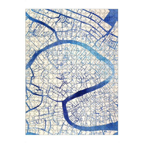 Puzzle Ravensburger "Venedig Italien Blue Infusion Map II" artboxONE - Städte,Reise,Kartografie - Städte,Stadtkarte,Wasserfarbe,Rosequartz