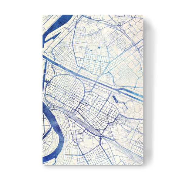 Leinwandbild "Mannheim Deutschland Blue Infusion Map I" artboxONE - Städte,Reise,Kartografie - Städte,Stadtkarte,Wasserfarbe,Rosequartz