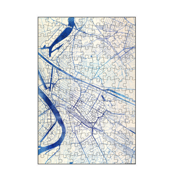 artboxONE Puzzle "Mannheim Deutschland Blue Infusion Map I" artboxONE - Städte,Reise,Kartografie - Städte,Stadtkarte,Wasserfarbe,Rosequartz