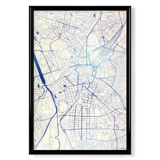 Leipzig Germany Blue Infusion Map I