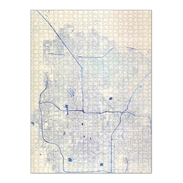 Puzzle Ravensburger "Las-Vegas USA Blue Infusion Map I" artboxONE - Städte,Reise,Kartografie - Städte,Stadtkarte,Wasserfarbe,Rosequartz