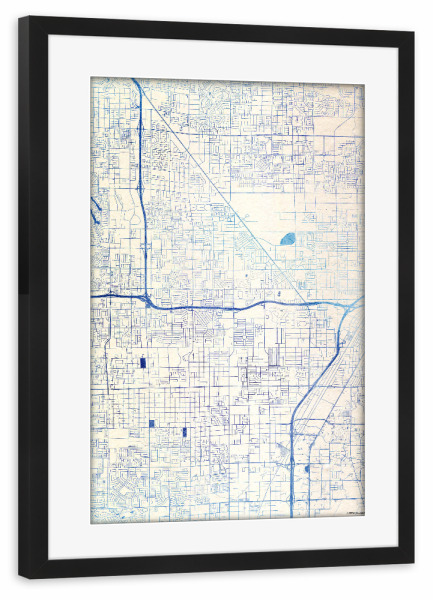 Poster mit Rahmen schwarz "Las-Vegas USA Blue Infusion Map II" artboxONE - Städte,Reise,Kartografie - Städte,Stadtkarte,Wasserfarbe,Rosequartz