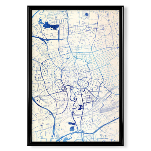 Braunschweig Germany Blue Infusion Map I