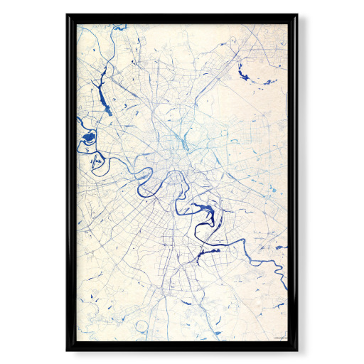 Moskau Russland Blue Infusion Map I