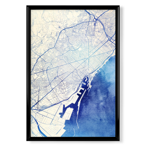 Barcelona Spanien Blue Infusion Map I