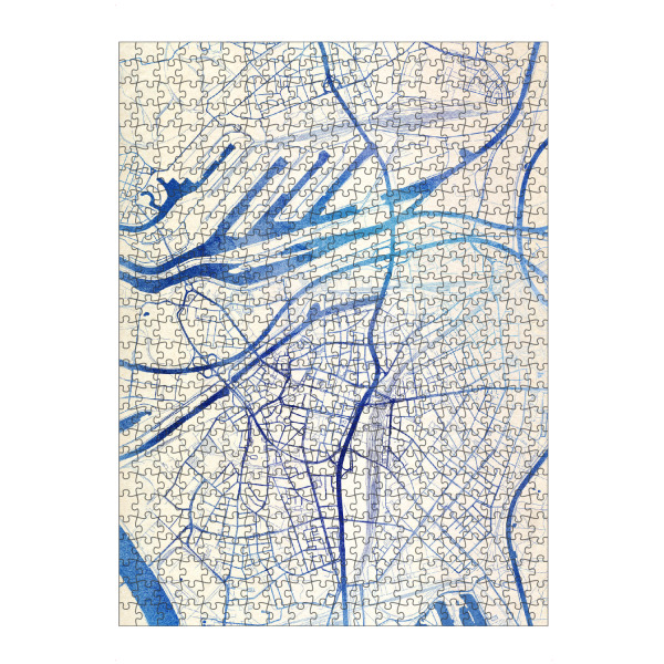 artboxONE Puzzle "Duisburg Deutschland Blue Infusion Map I" artboxONE - Städte,Reise,Kartografie - Städte,Stadtkarte,Wasserfarbe,Rosequartz