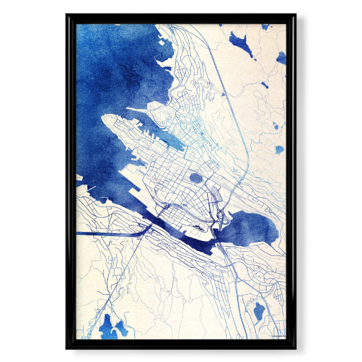 Bergen Norwegen Blue Infusion Map II