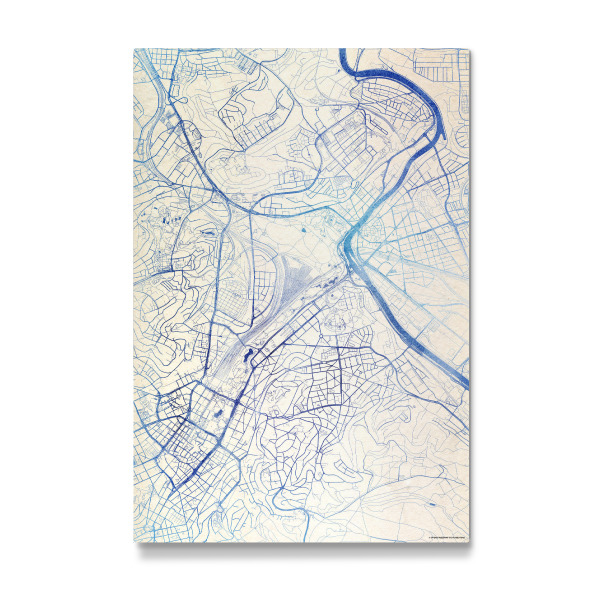 Galerie-Print "Stuttgart Deutschland Blue Infusion Map I" 30x20 cm artboxONE